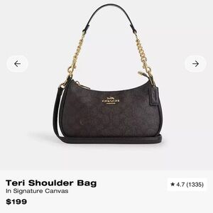 Coach Dark Brown and Gold Shoulder Bag
